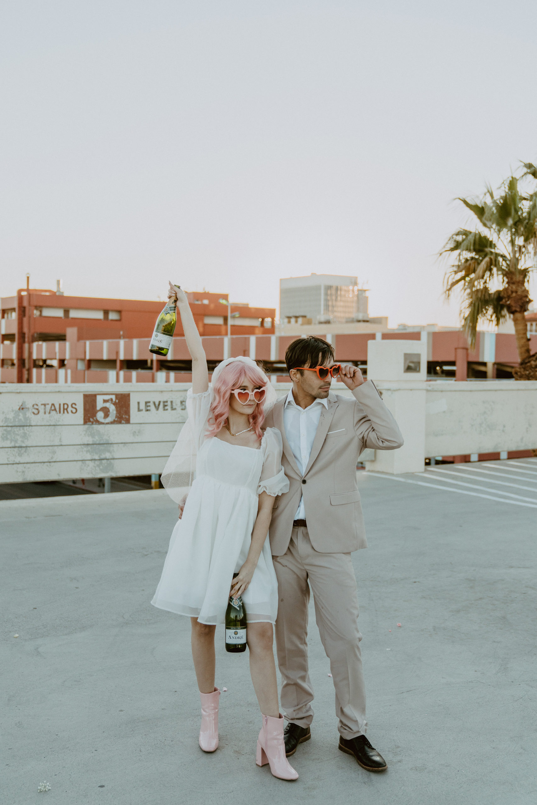 Las Vegas wedding - pink valentine's day elopement shoot