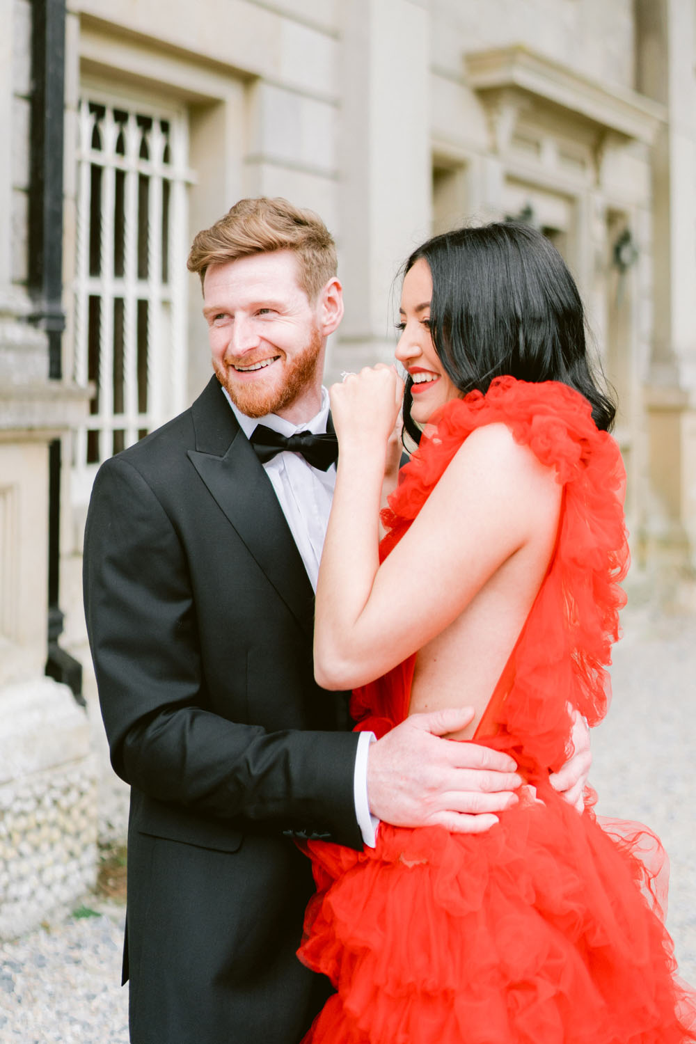 Glamorous Valentine's Day wedding ideas with a stunning red dress