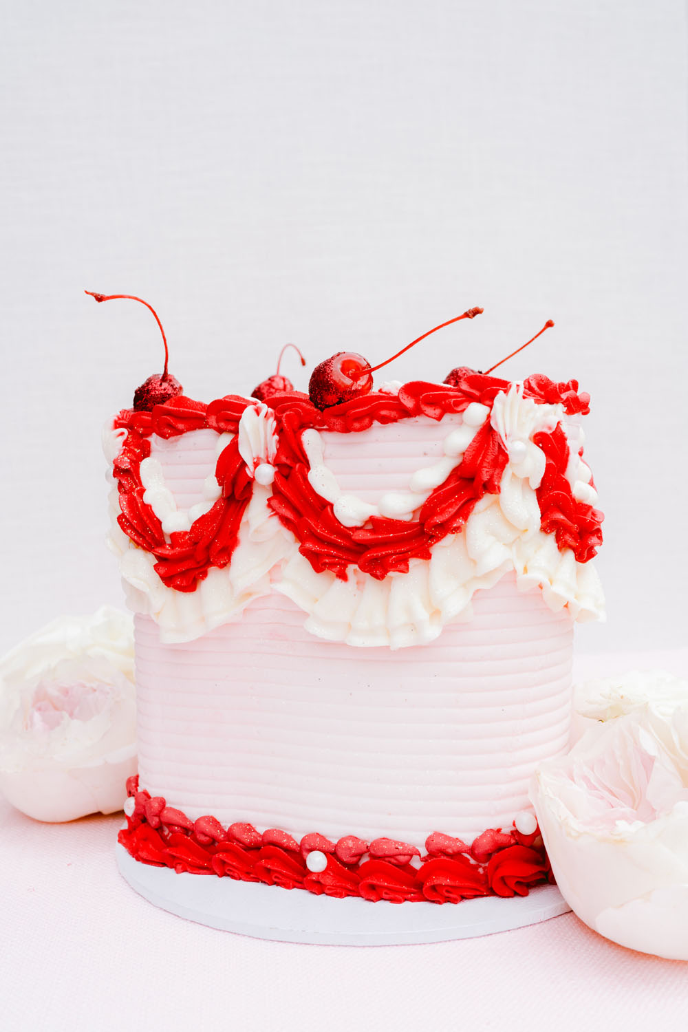 red heart wedding cake for valentine's day