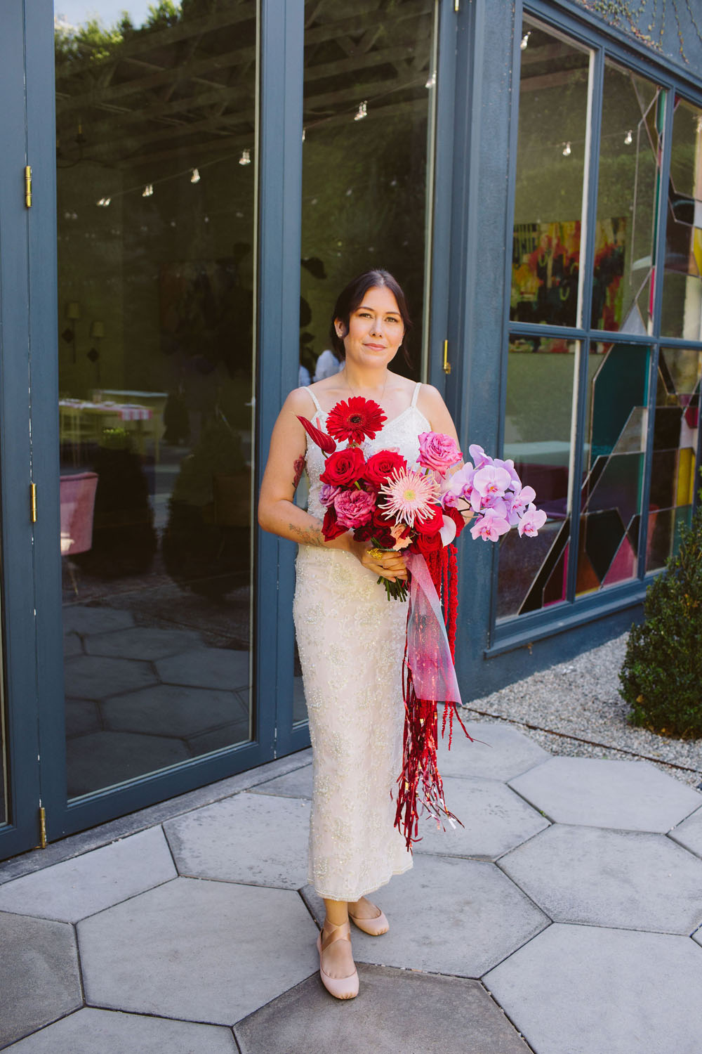 bridal bouquet with fringe