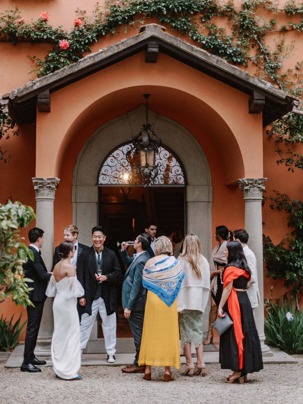 Modern, romantic terracotta-toned Tuscany wedding at Villa La Massa in Florence 