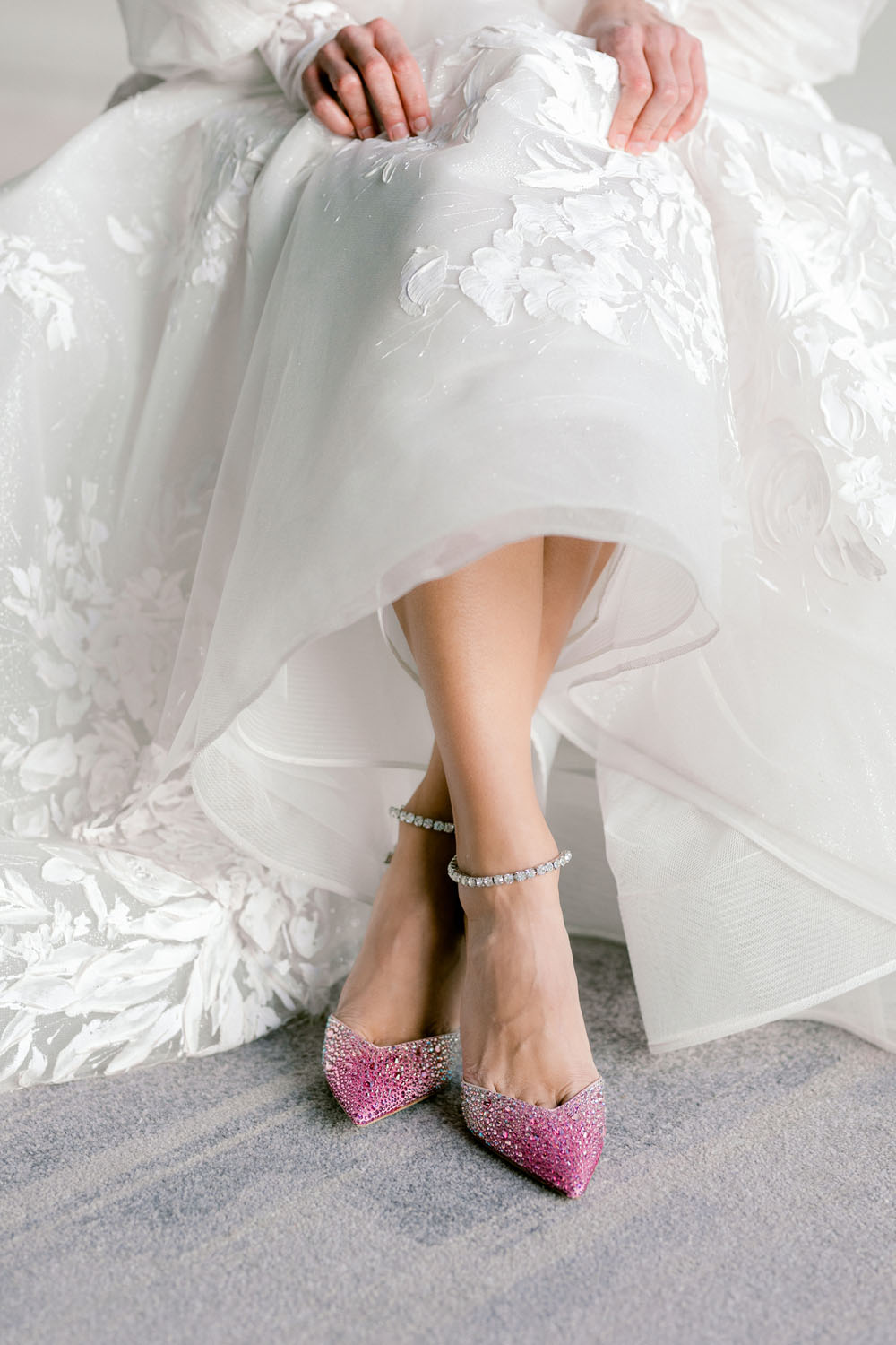 pink jimmy choo bridal heels