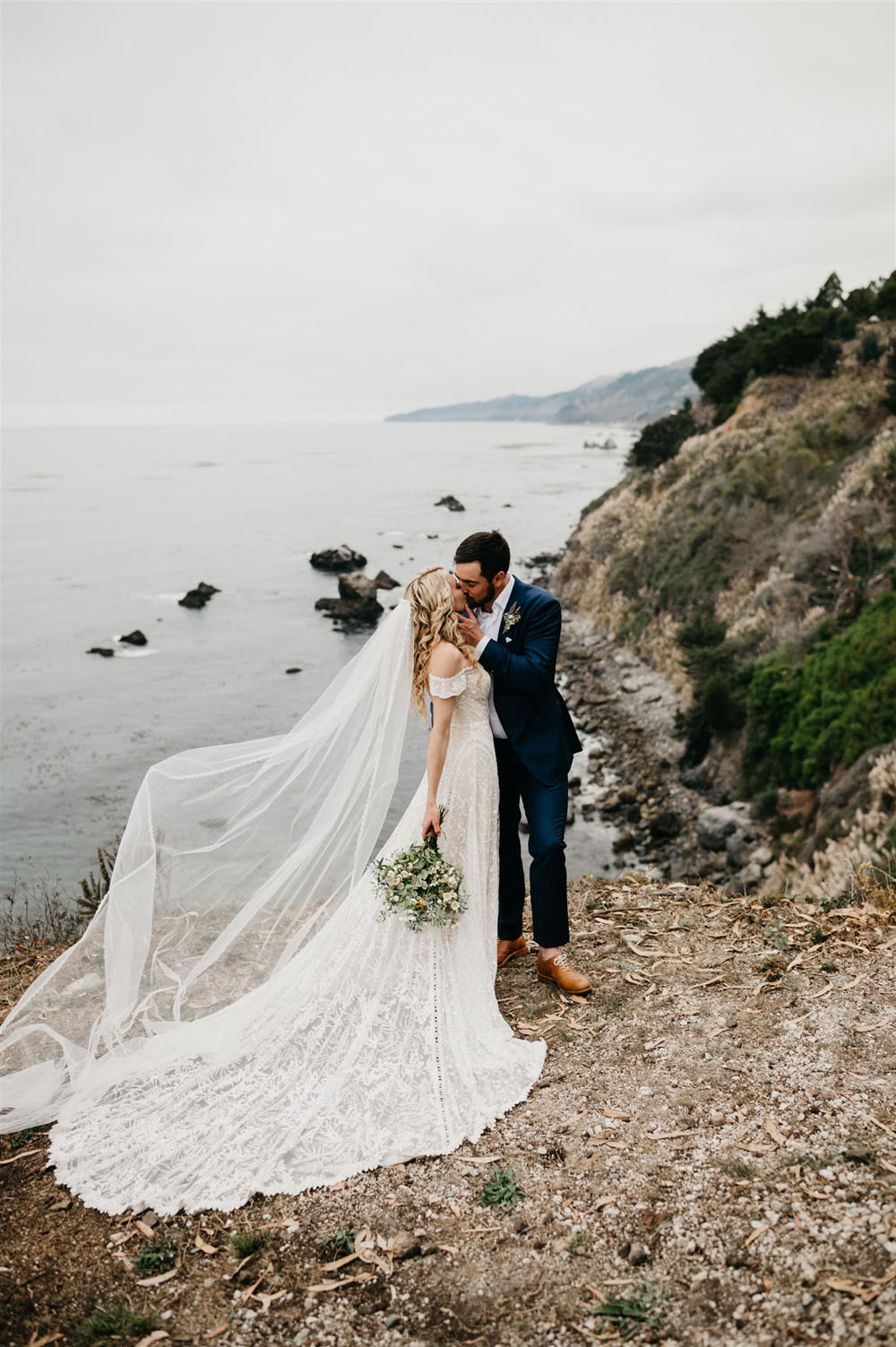 Big Sur wedding with a pre-wedding shoot and private vows 