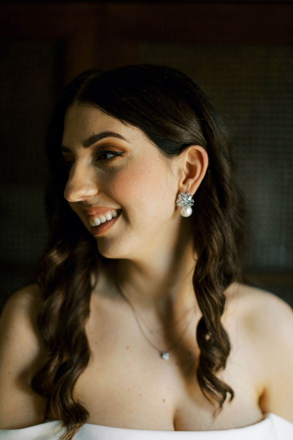 bridal portrait with earrings