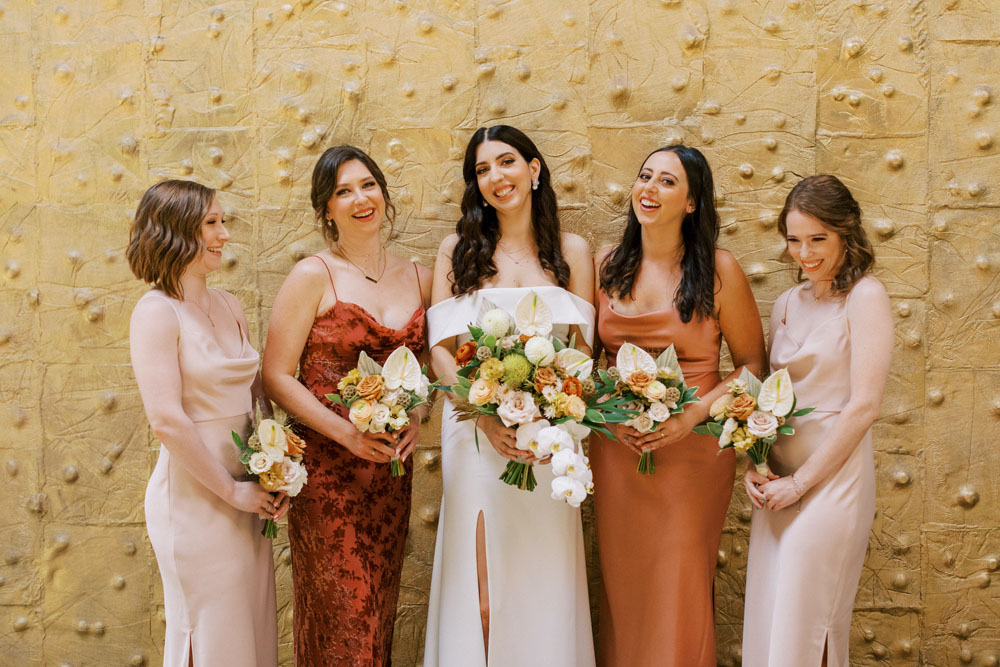 blush and rust bridesmaids