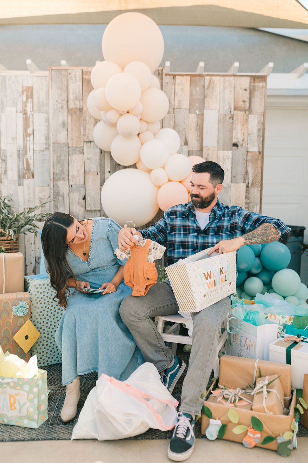 baby shower gift opening