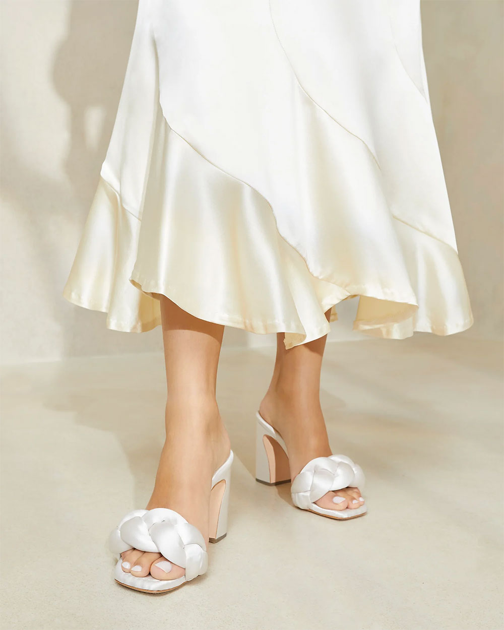 Loeffler Randall braided bridal heels