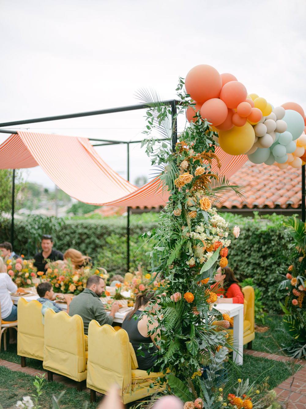 canopy decor for "Hello, Hello" inspired animal 1st birthday party