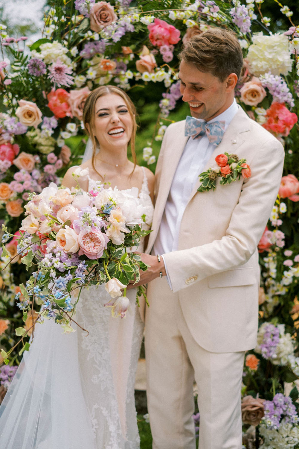 Whimsical spring garden wedding at Yew Dell Botanical Gardens in Kentucky