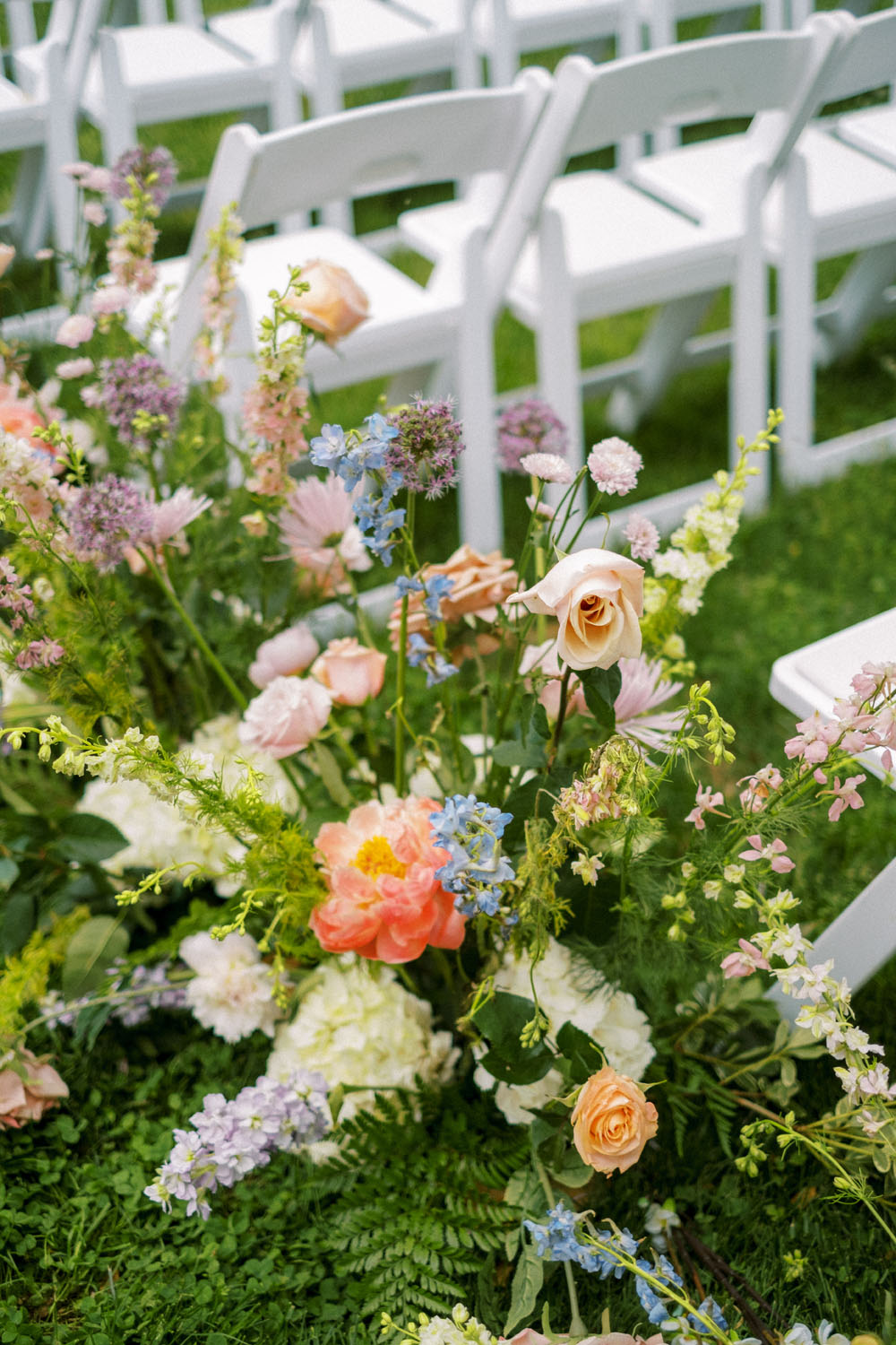 gorgeous floral arch and ceremony flowers at kentucky spring wedding