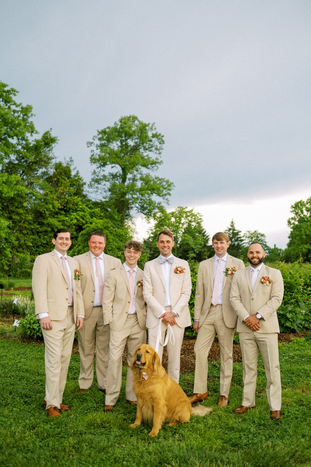 tan groomsmen suits