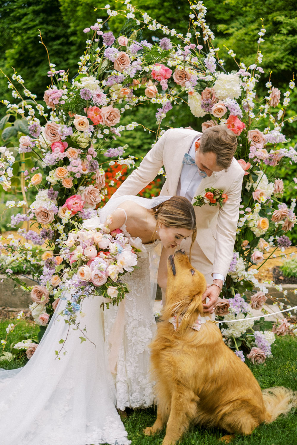 Whimsical spring garden wedding at Yew Dell Botanical Gardens in Kentucky