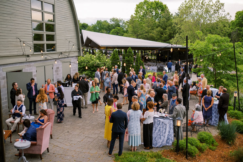 spring wedding cocktail hour at Spring Kentucky wedding at Yew Dell Botanical Gardens