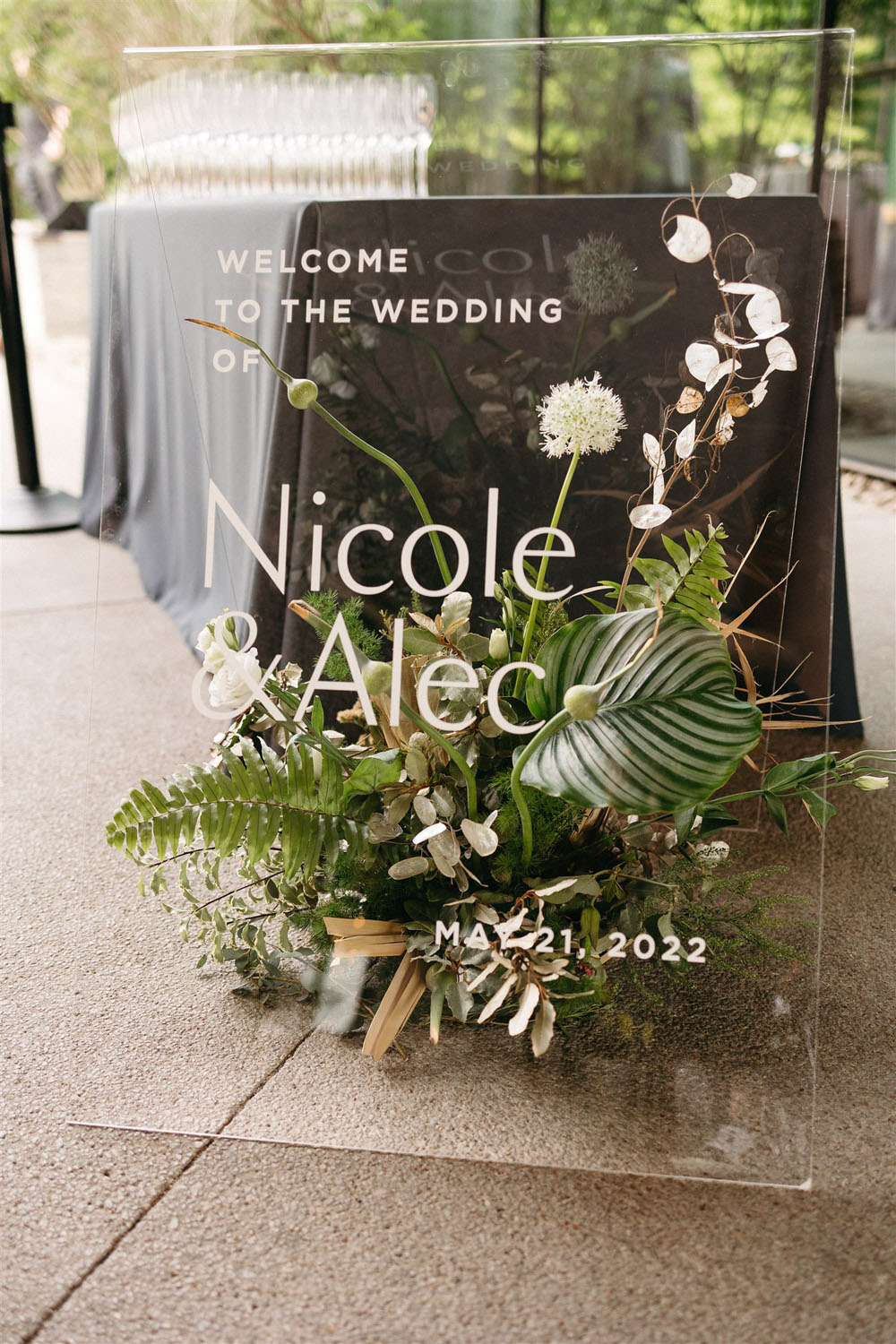 modern acrylic wedding sign