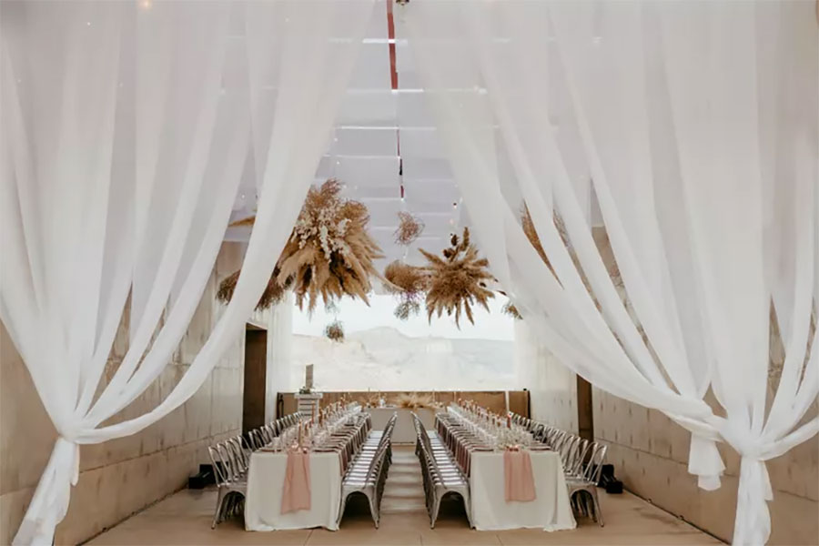 Magical desert wedding at romantic wedding venue