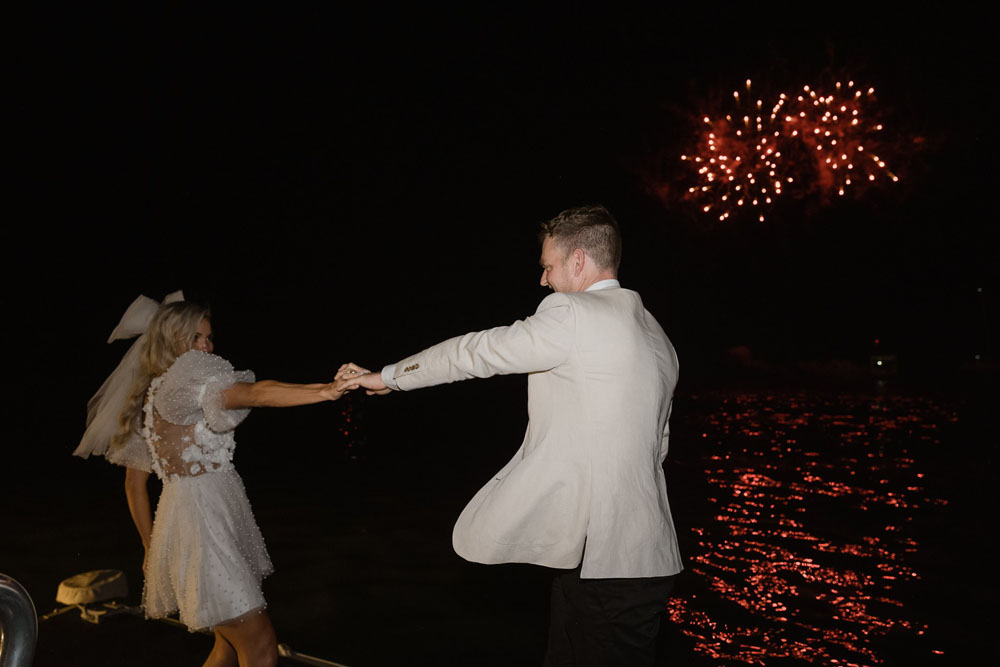 Fireworks at Australian wedding