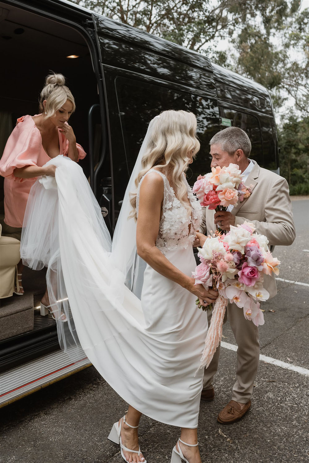 Punchy pink beach wedding in Australia