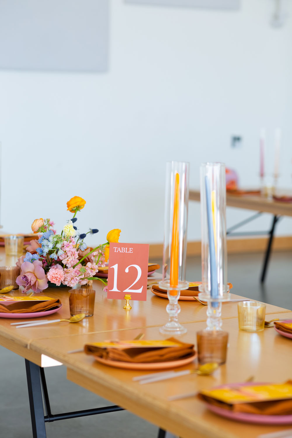 modern table numbers for wedding