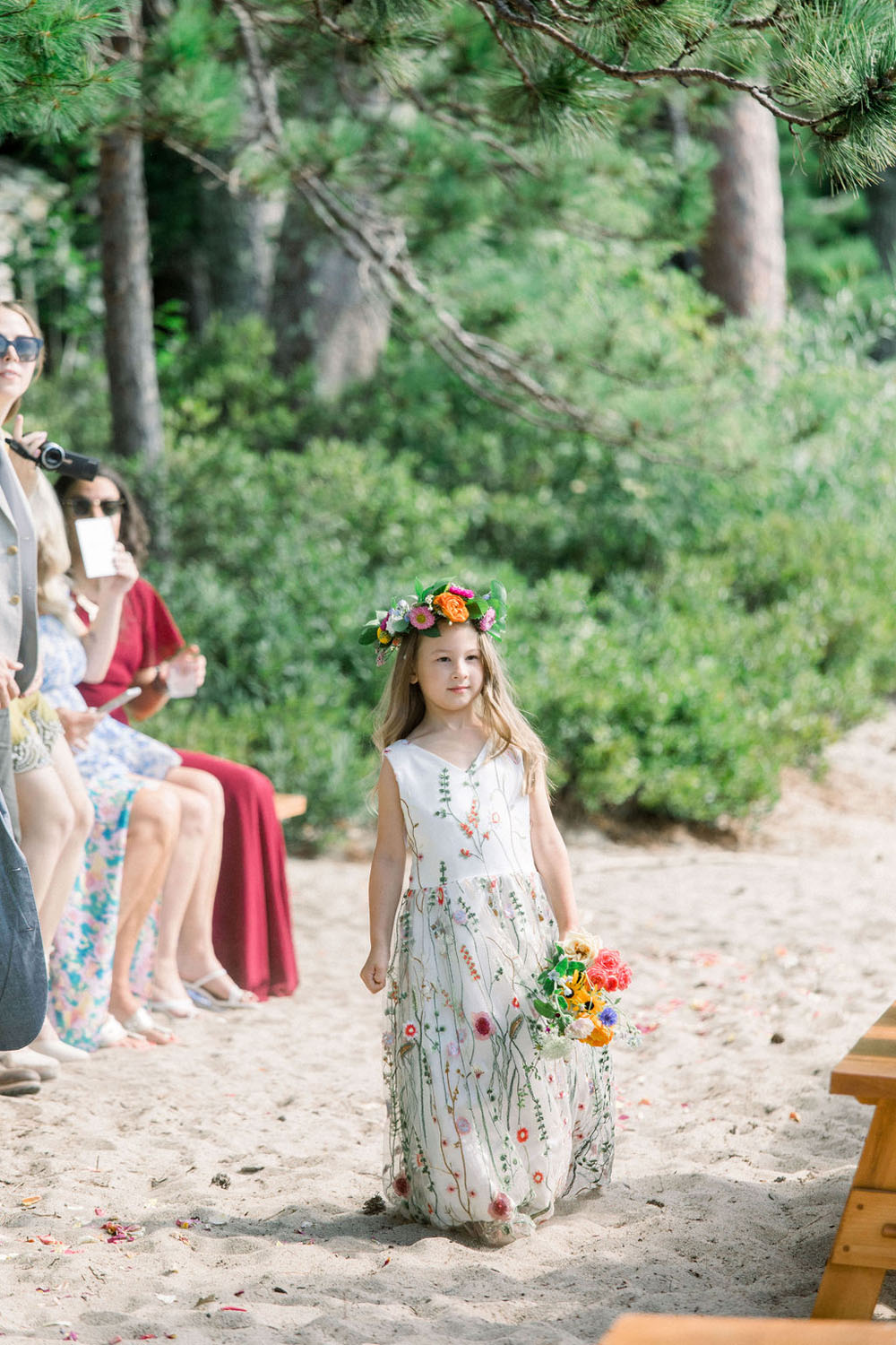 flower girl wearing floral dress