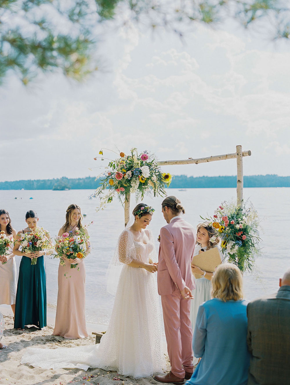 Whimsical DIY lakeside summer wedding