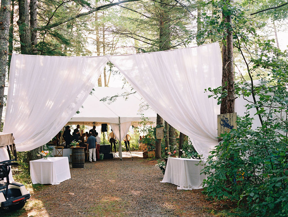 reception tent at summer wedding