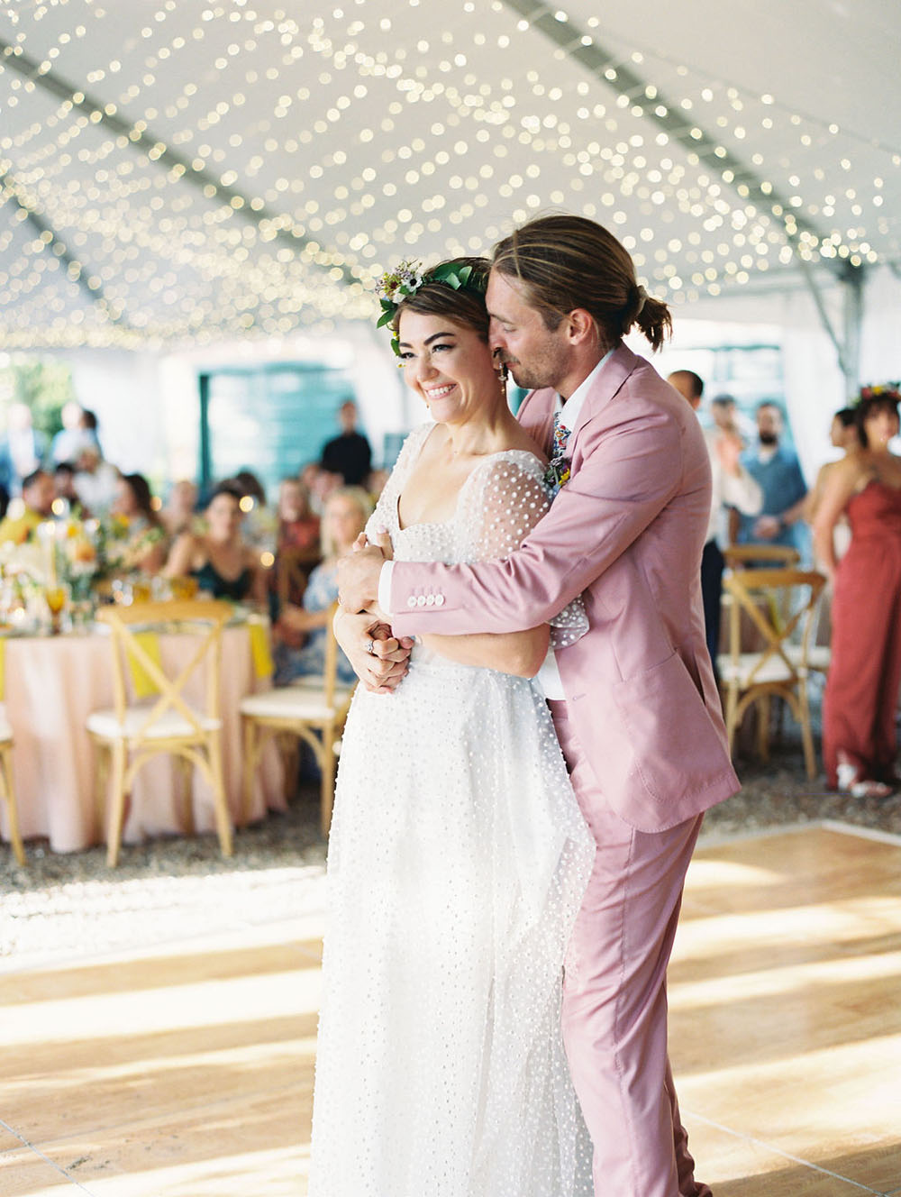 first dance at outdoor summer wedding