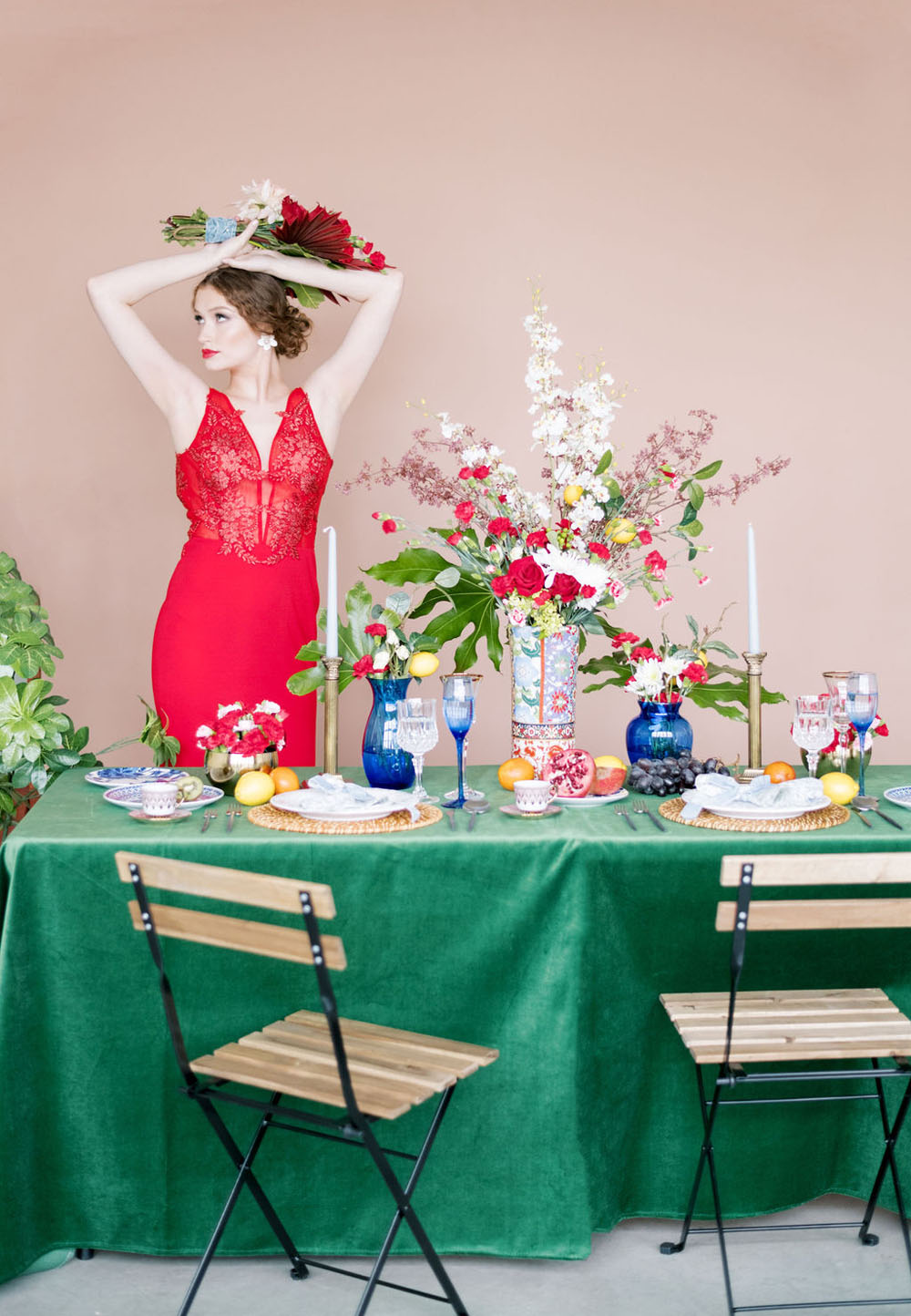 Elegant maximalist green wedding inspiration