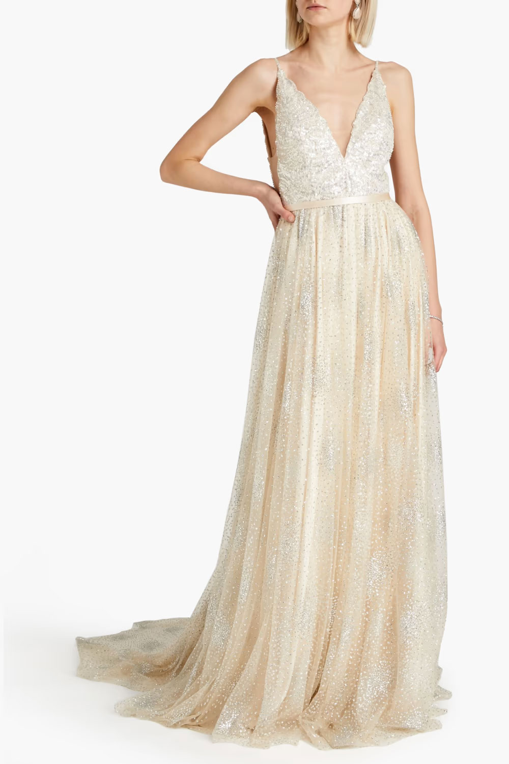 and Catherine Deane's Rumi embellished glittered tulle bridal gown on sale at Outnet