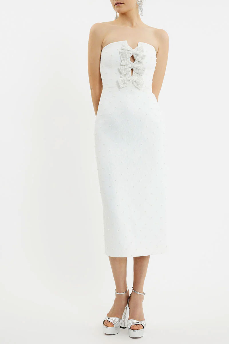 Ophelia bow midi dress from Rebecca Vallance