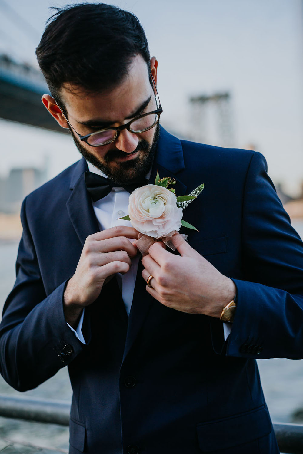 Pink boutonniere 