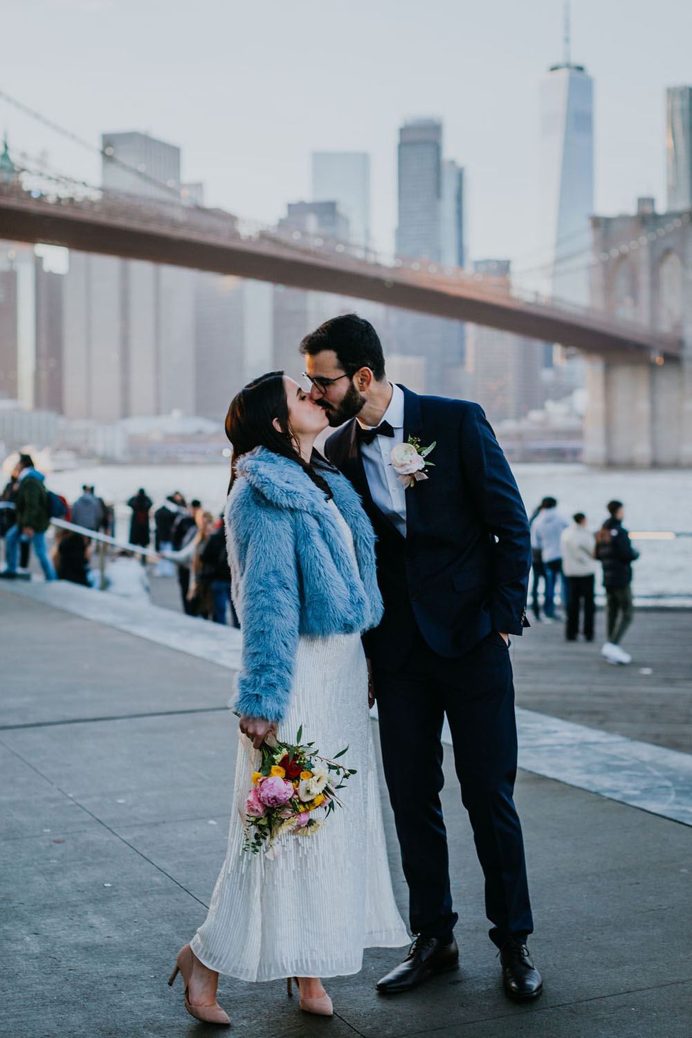 Winter NYC wedding portraits