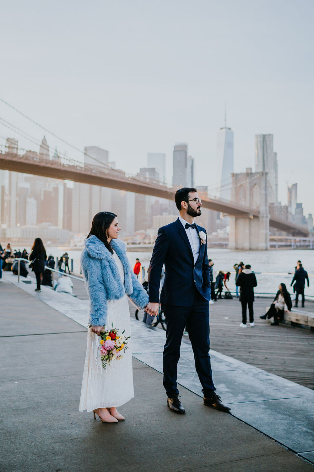 Winter NYC wedding portraits