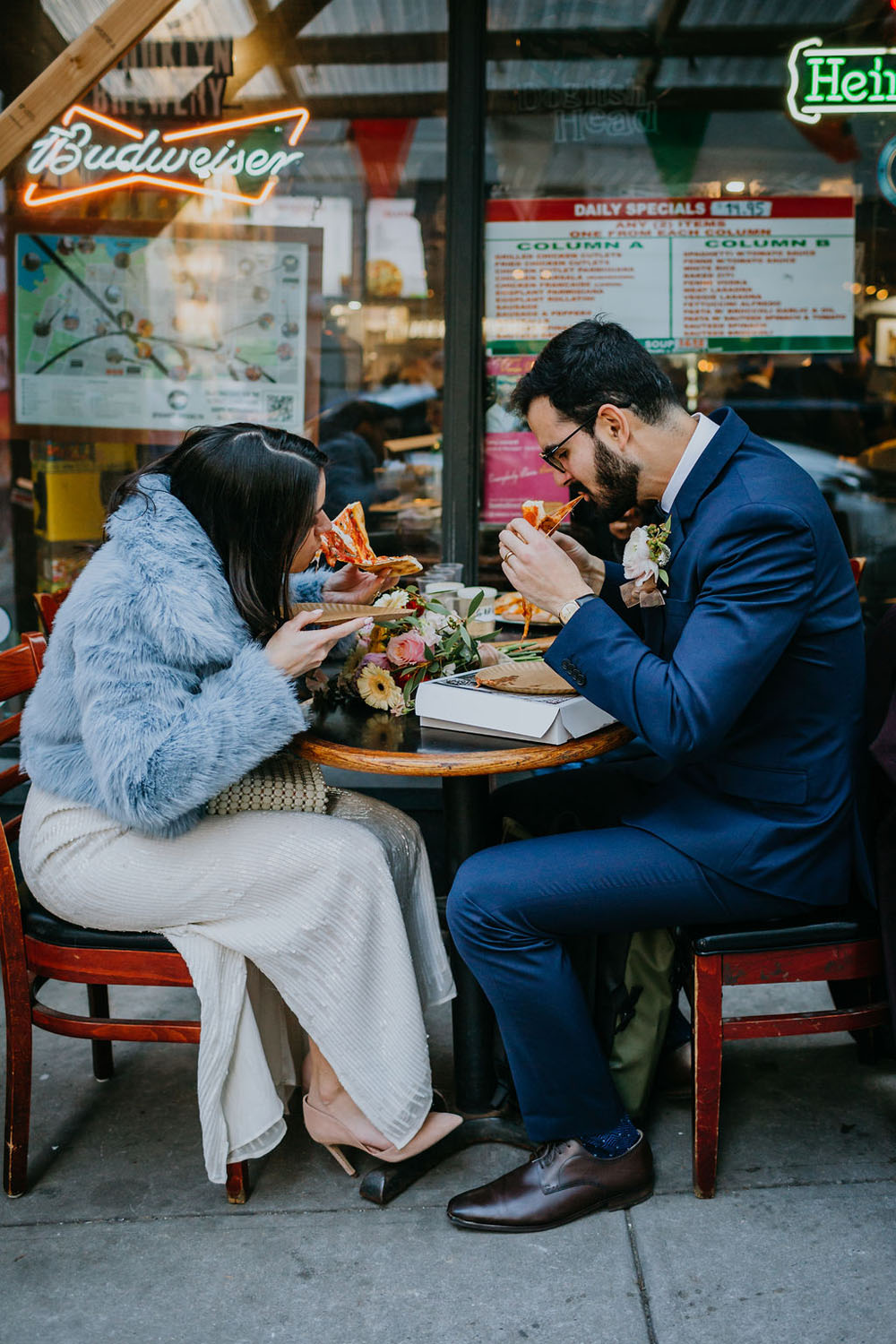 Brooklyn elopement with pizza