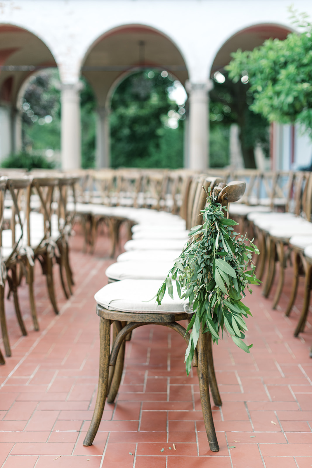 olive branch for ceremony chairs