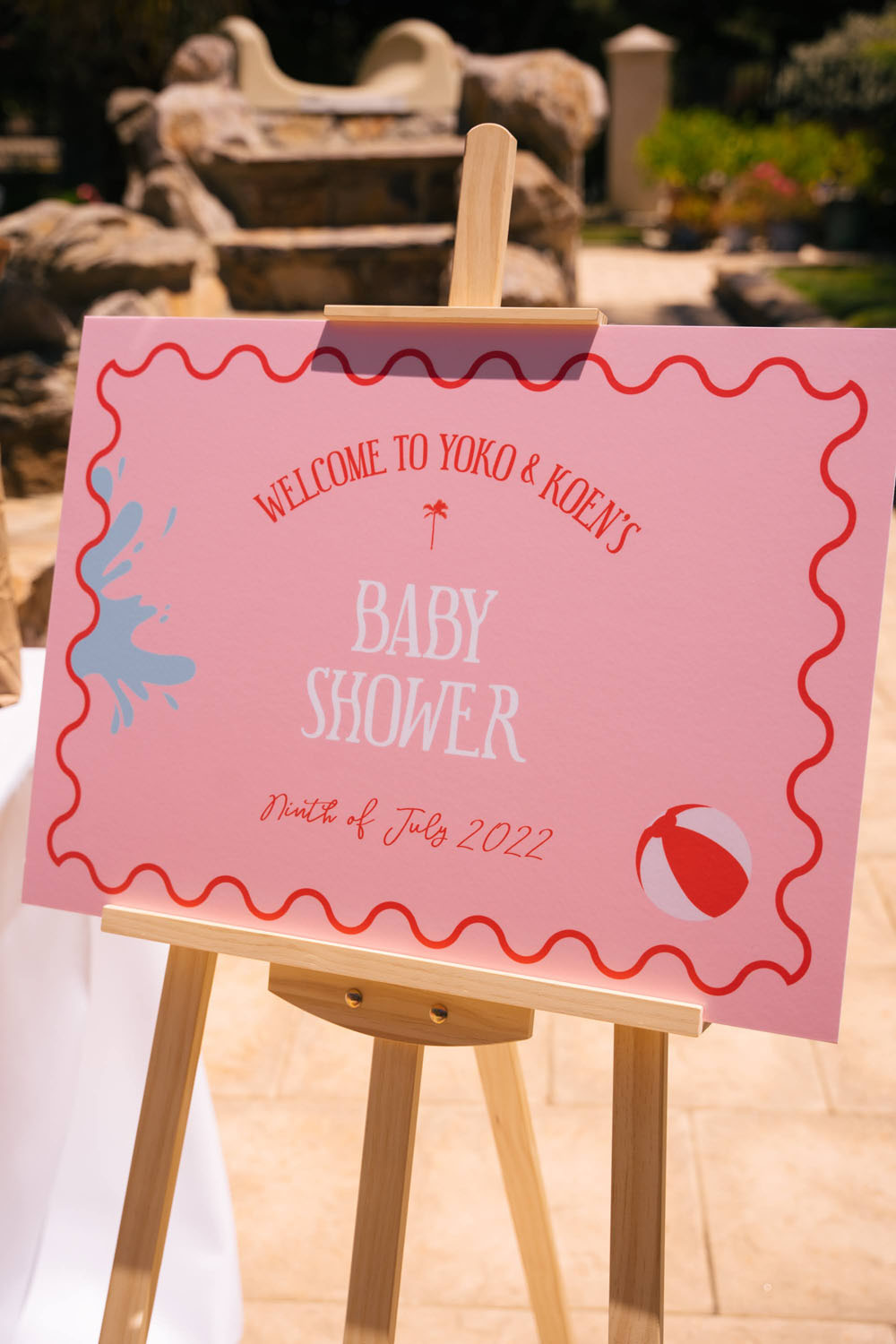 pink baby shower welcome sign