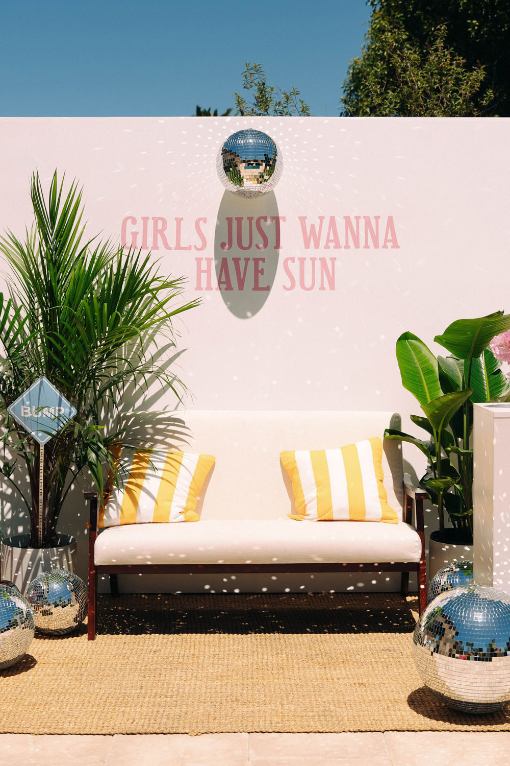 "Girls just wanna have sun" sign for Palm Springs baby shower