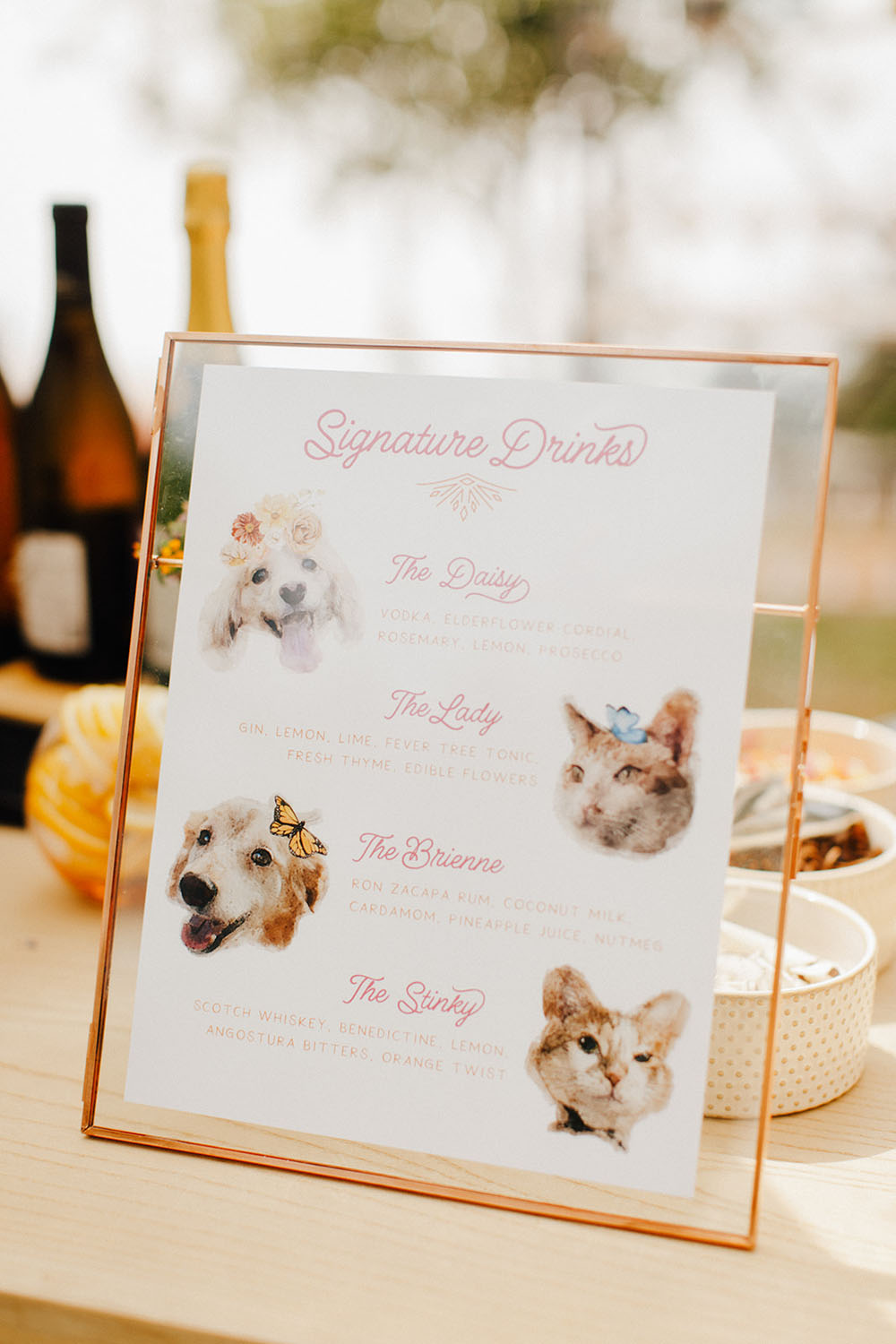 pet themed signature cocktails 