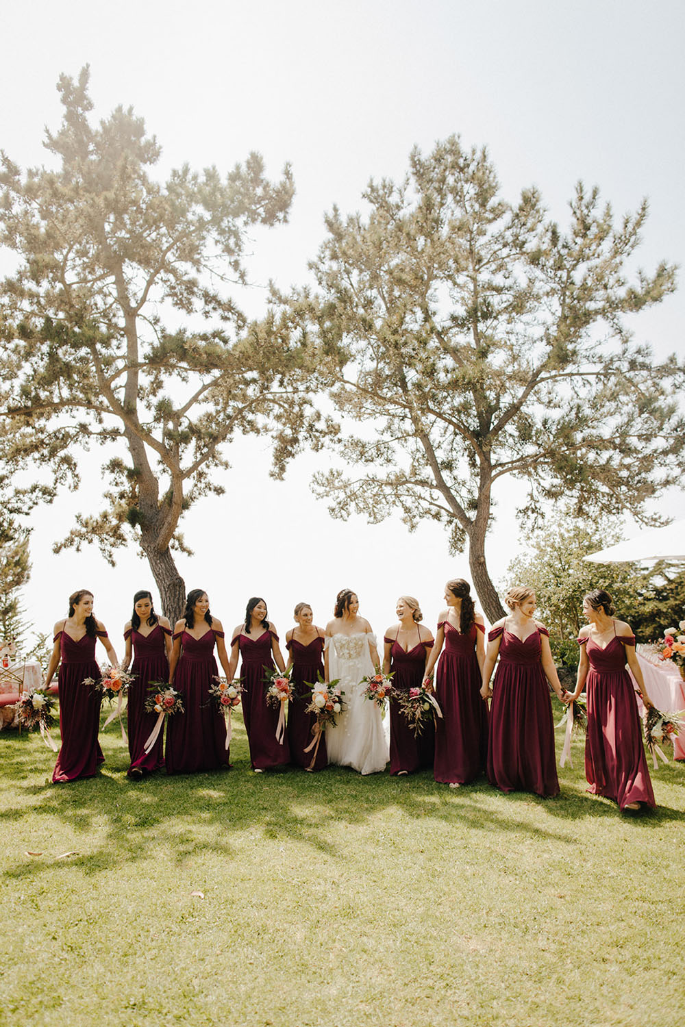 Maroon bridesmaid dresses