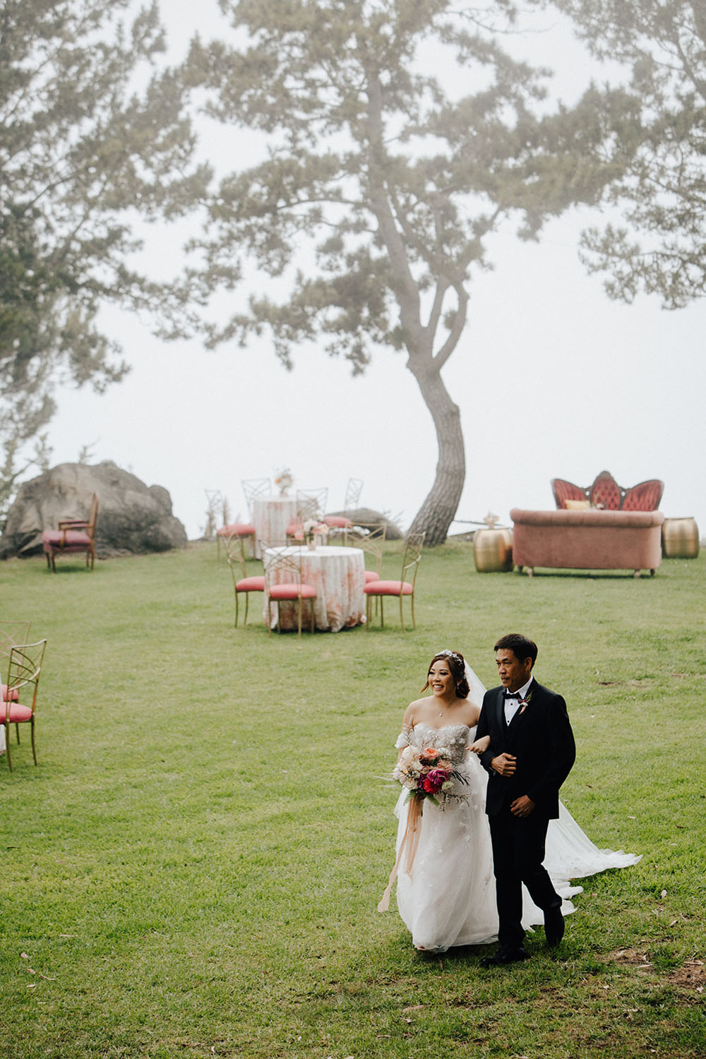 romantic ceremony at big sur wedding