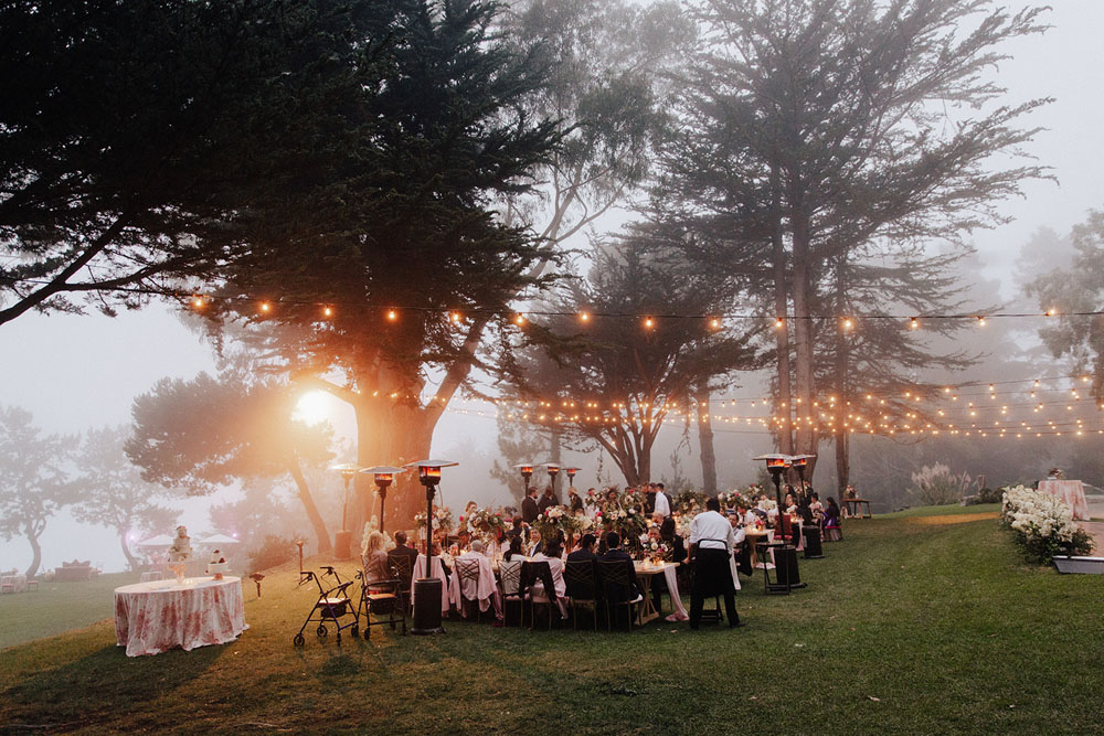 twinkle lights at wedding reception