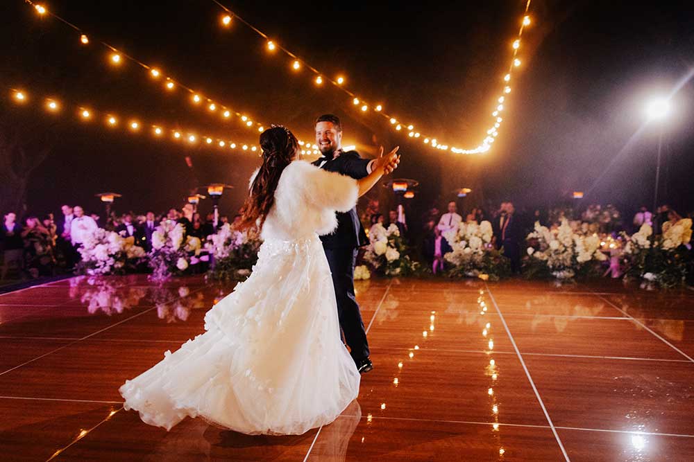 LED sunglasses and glow sticks at wedding dance party