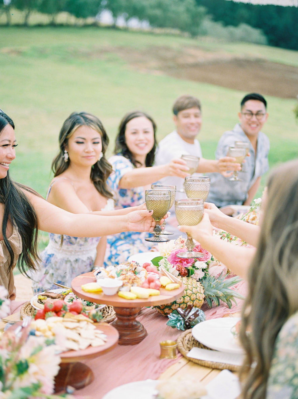 cheers at spring bridal brunch