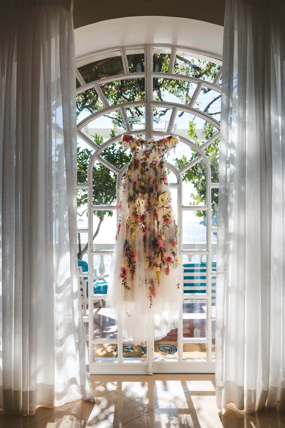 custom floral Marchesa wedding dress