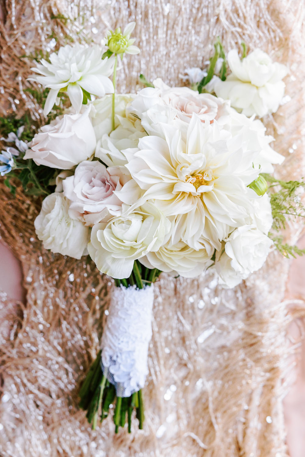 blush and white bridal bouquet