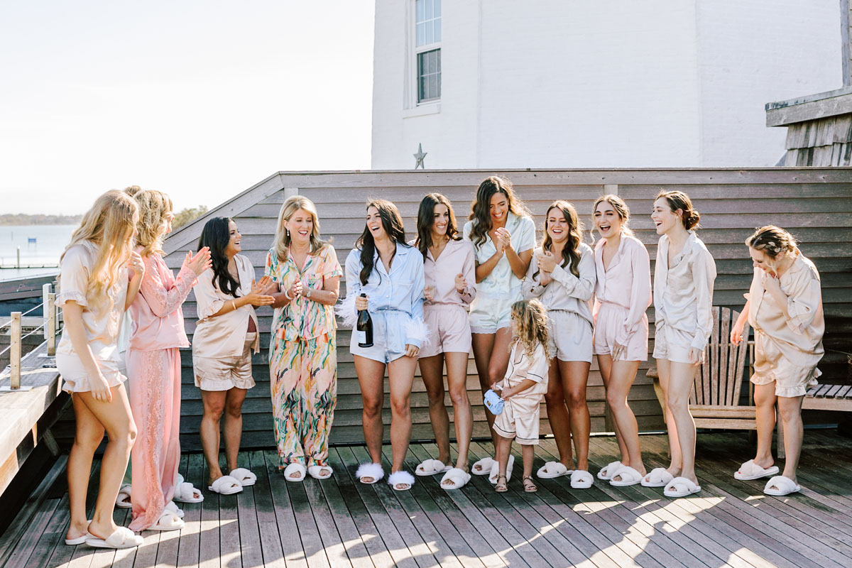 bridal party pajamas and slippers