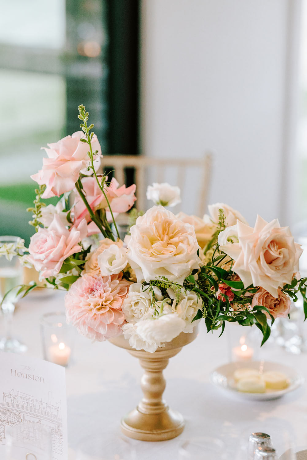 blush wedding centerpieces