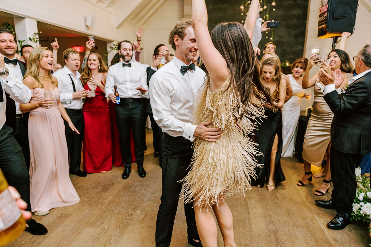 gold fringe dress for wedding afterparty