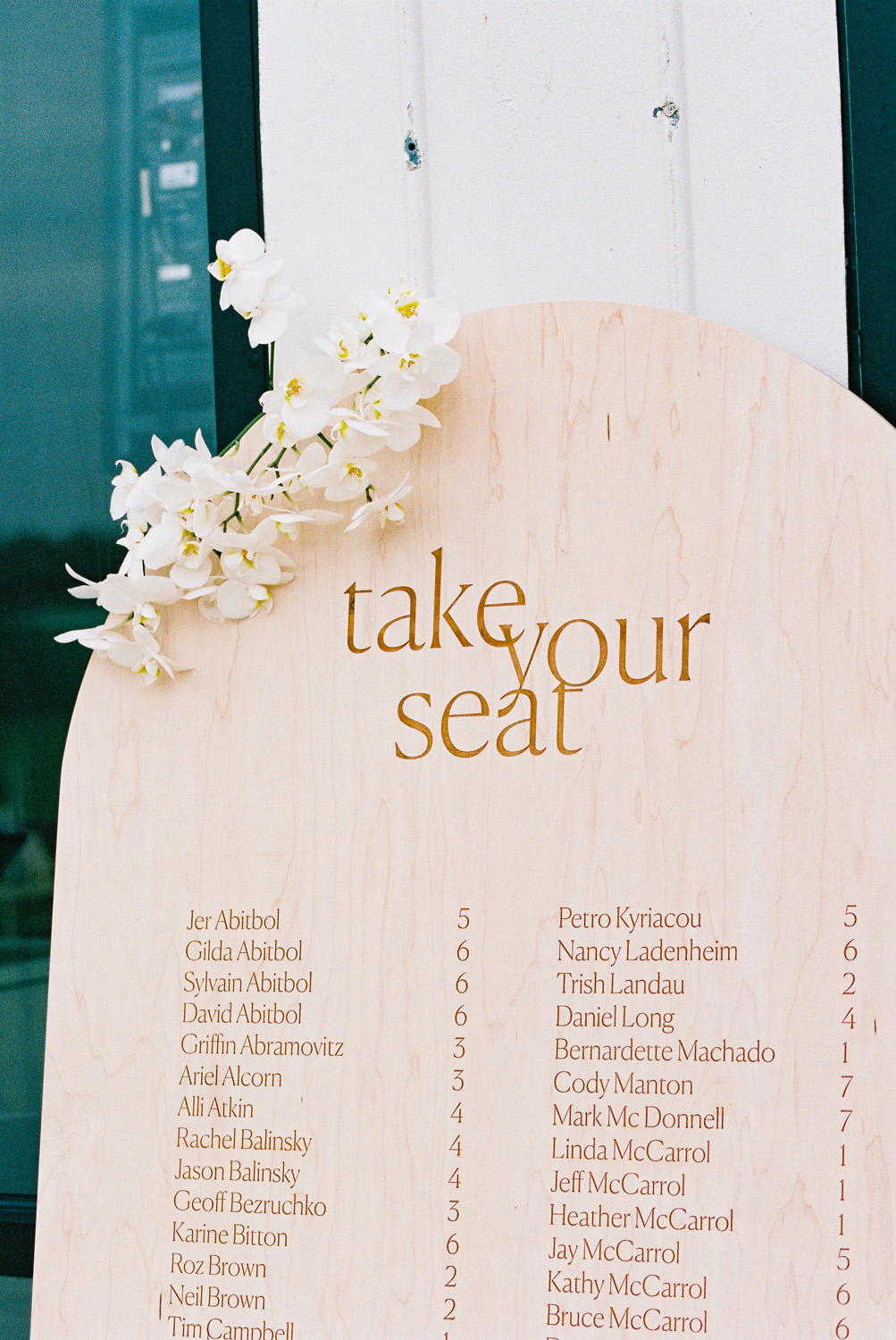 take your seat wedding seating chart on wood