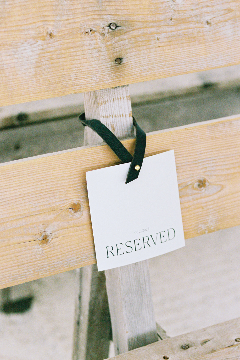 Reserved seat sign for wedding ceremony