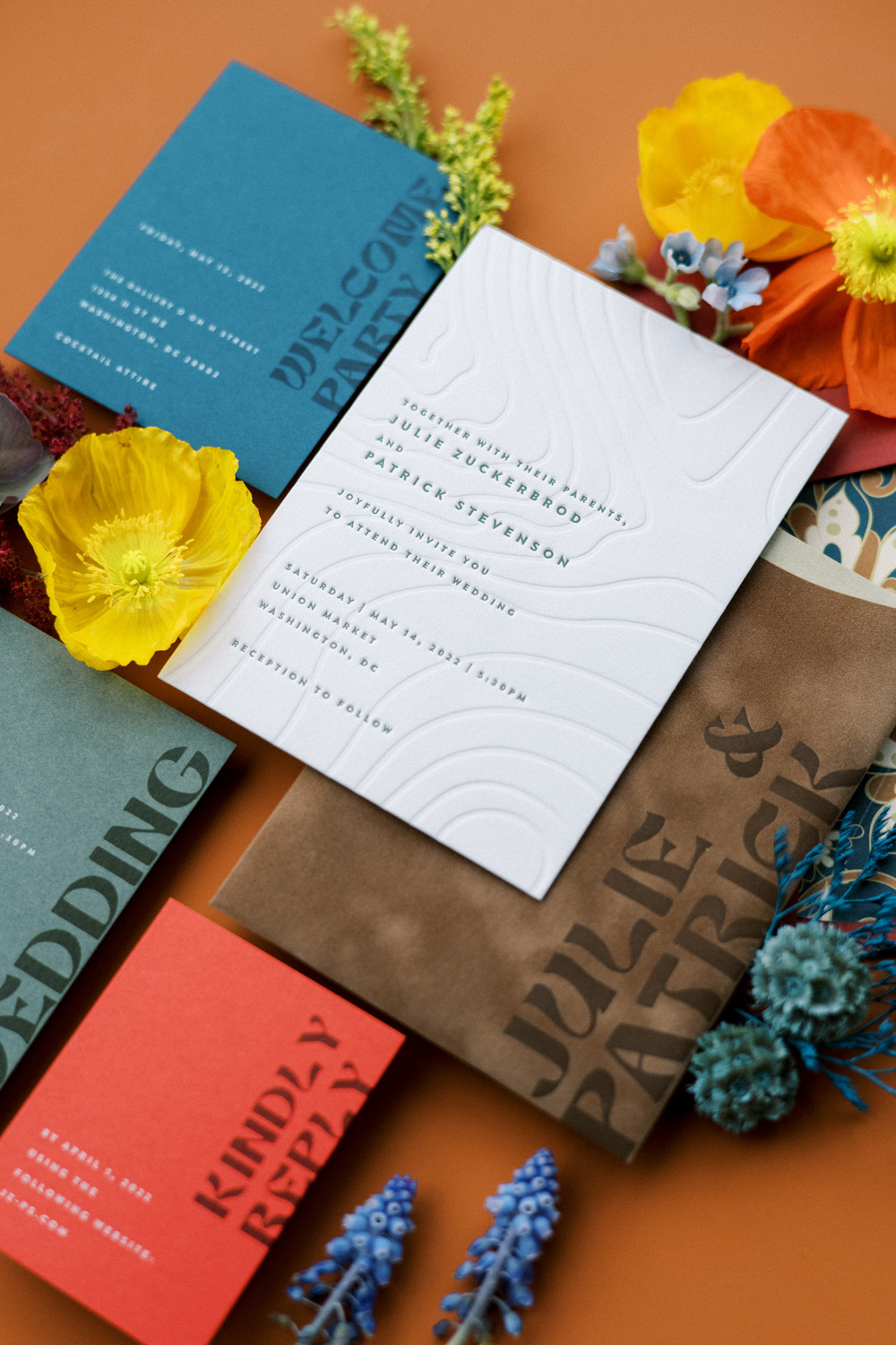 retro palm springs inspired wedding invitations